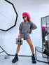 2in1 set "Amaretto" - T-shirt + shorts - graphite gray